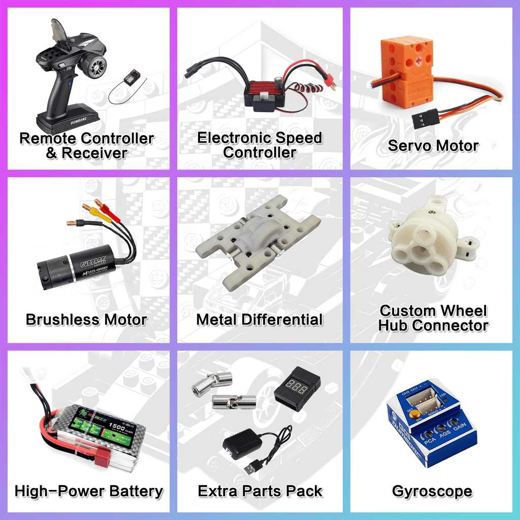 LEGO Technic RC upgrade kits with Buggy motor, PF motor or Brushless motor– SKRC high-speed modification kit