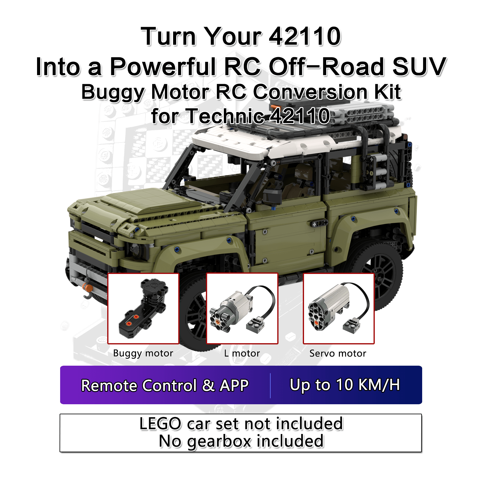 LEGO Technic RC upgrade kits with Buggy motor, PF motor or Brushless motor– SKRC high-speed modification kit