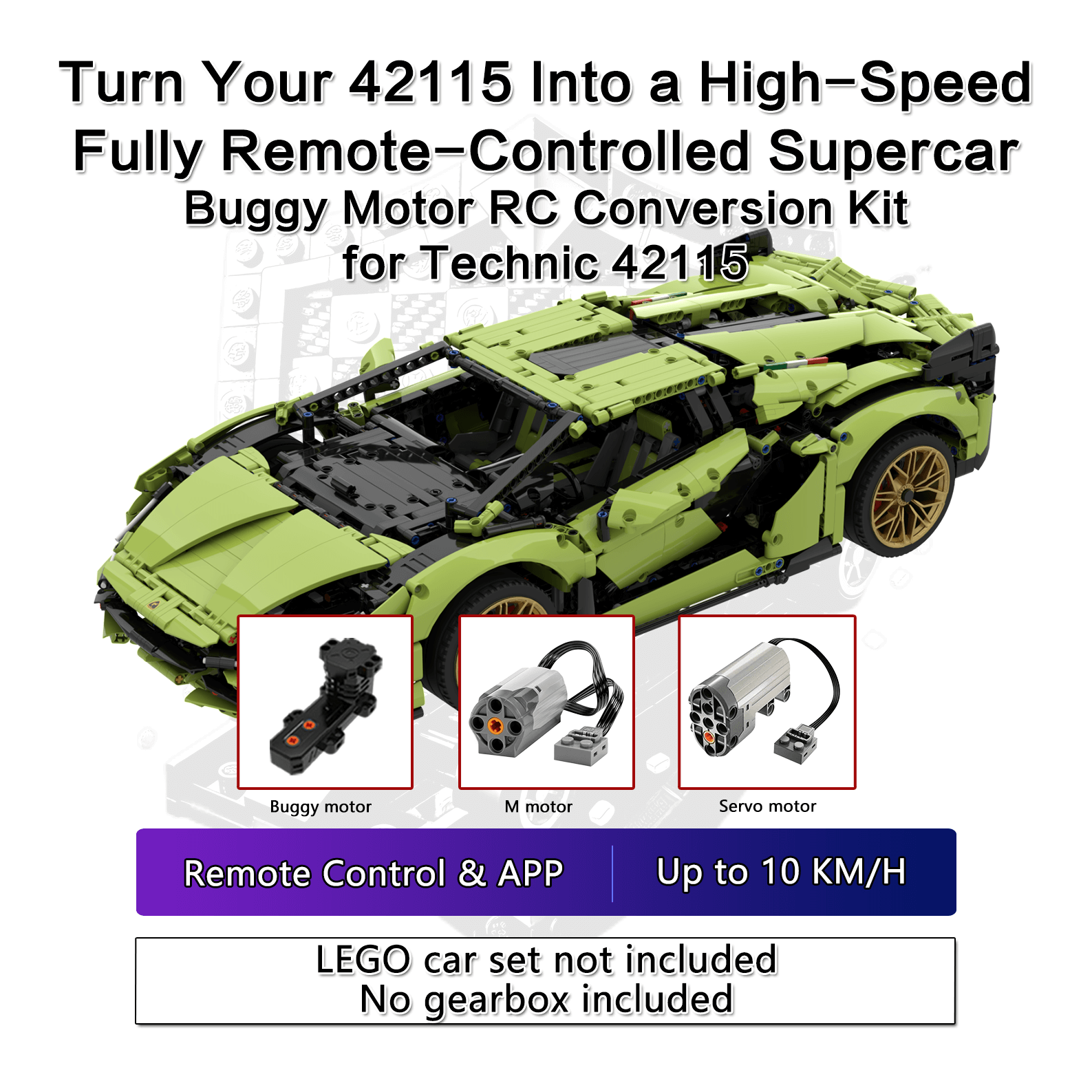 LEGO Technic RC upgrade kits with Buggy motor, PF motor or Brushless motor– SKRC high-speed modification kit