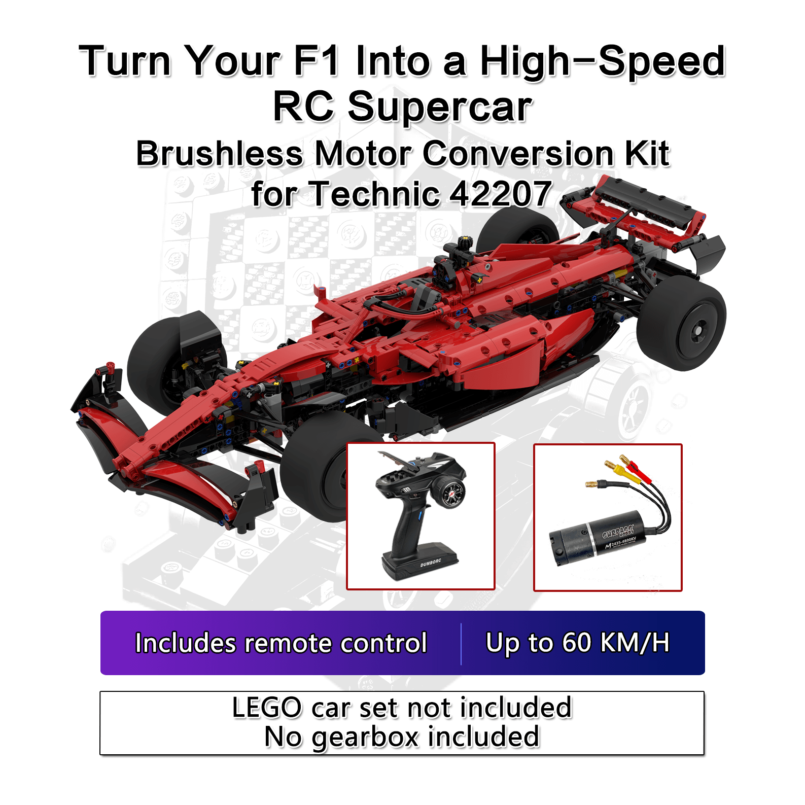 LEGO Technic RC upgrade kits with Buggy motor, PF motor or Brushless motor– SKRC high-speed modification kit
