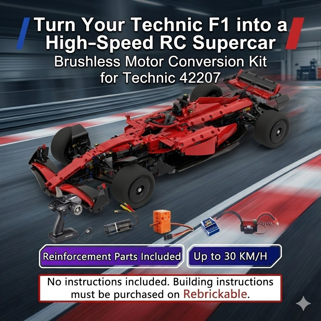 LEGO Technic 42207 Ferrari SF-24 F1 Brushless Motor RC Conversion Kit (No Instructions Included)